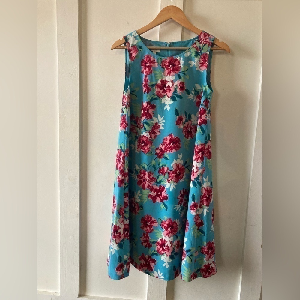 Nwt Talbots outlet size 4 sleeveless shift dress bright floral lined